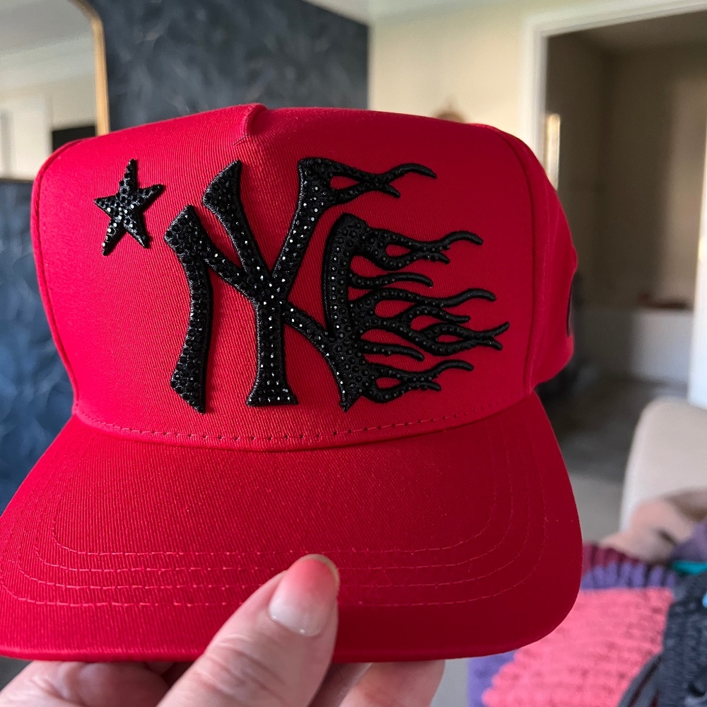 Red Hellstar Rhinestone SnapBack Hat